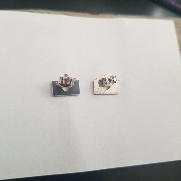 Handmade Sterling Silver Camera Earrings 925 Sterling Pierced - Picture 2 of 5